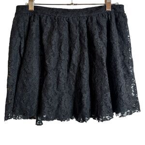 Lush black lace mini skirt lined size medium